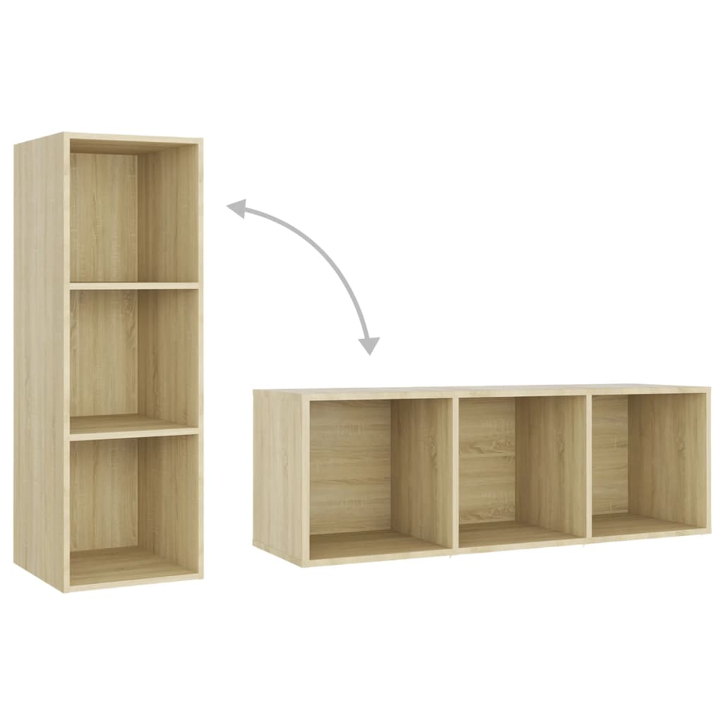 Dulapuri TV, 4 buc, stejar sonoma, 107x35x37 cm, lemn prelucrat GartenMobel Dekor