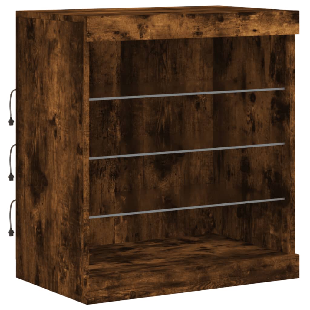 Servantă cu lumini LED, stejar fumuriu, 181,5x37x67 cm GartenMobel Dekor