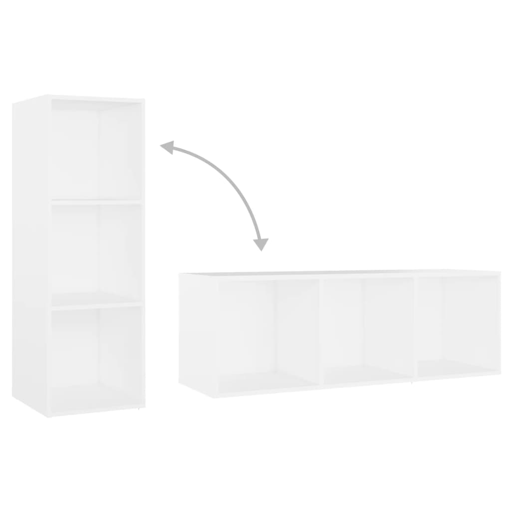 Set de dulapuri TV, 3 piese, alb, lemn prelucrat GartenMobel Dekor