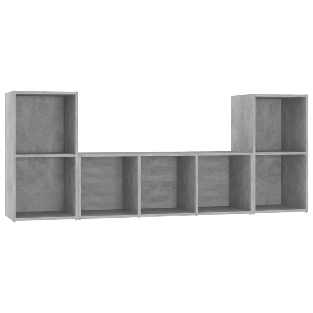 Set de dulapuri TV, 3 piese, gri beton, lemn prelucrat GartenMobel Dekor