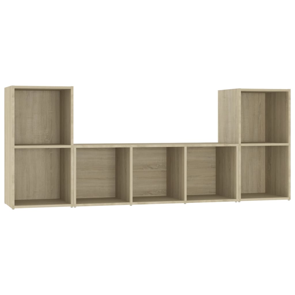 Set de dulapuri TV, 3 piese, stejar Sonoma, lemn prelucrat GartenMobel Dekor