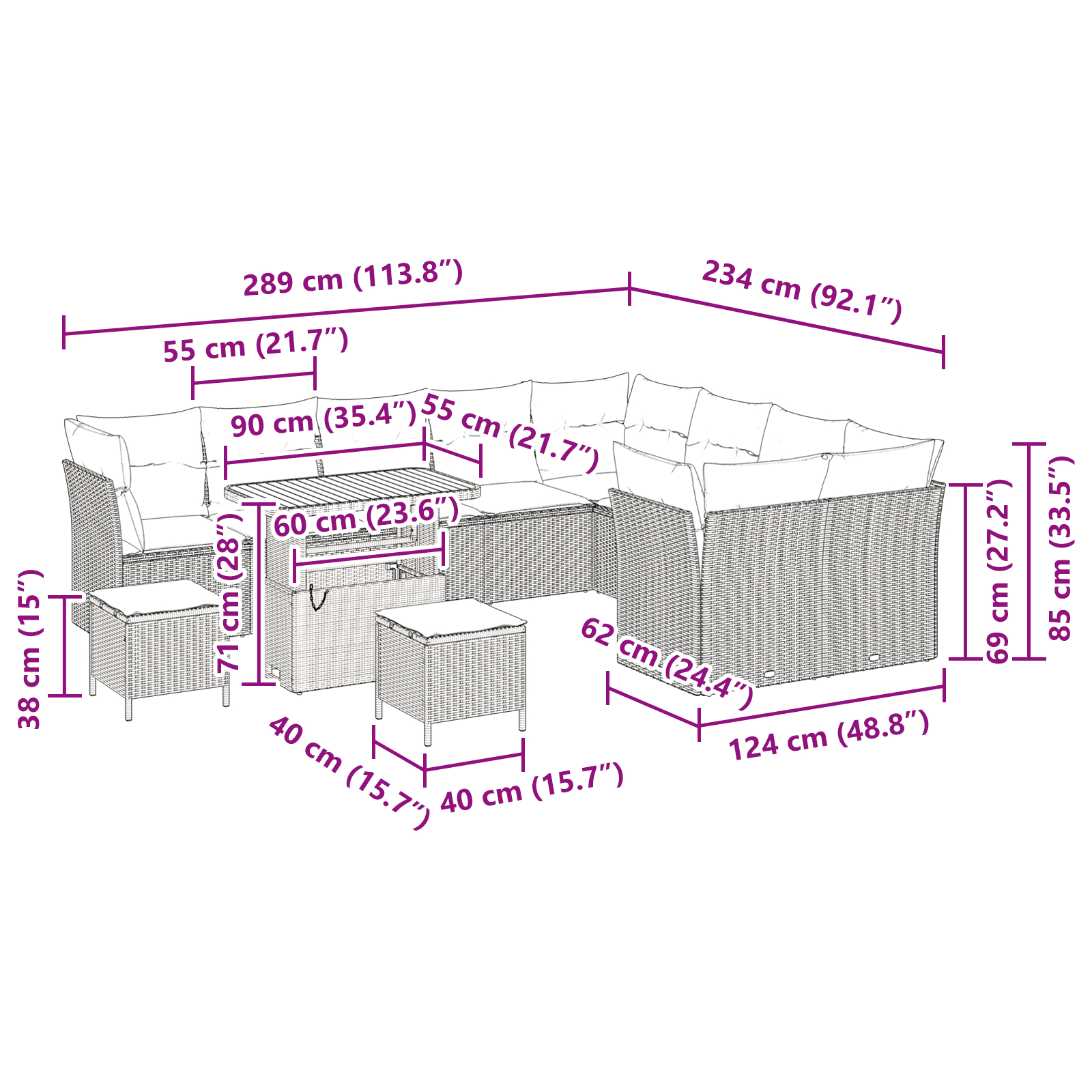 Set Canapea Grădină cu 12 Piese Bej din Poliratan, Set Mese Grădină cu 3 Piese Bej din Poliratan GartenMobel Dekor
