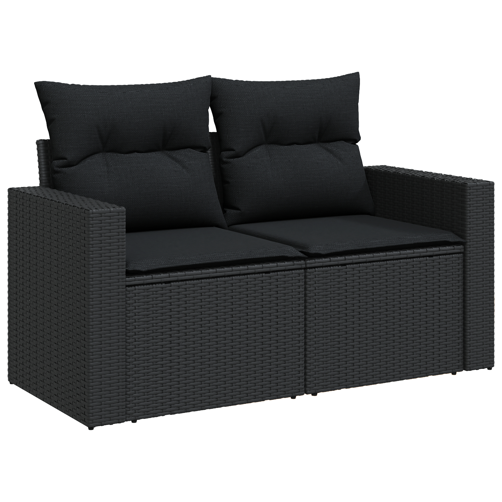 Set de Sofa pentru Grădină cu 11 Piese cu Perne Negru Poliratan Acacia, Set de Masă pentru Grădină cu 3 Piese cu Perne Negru Poliratan Acacia GartenMobel Dekor