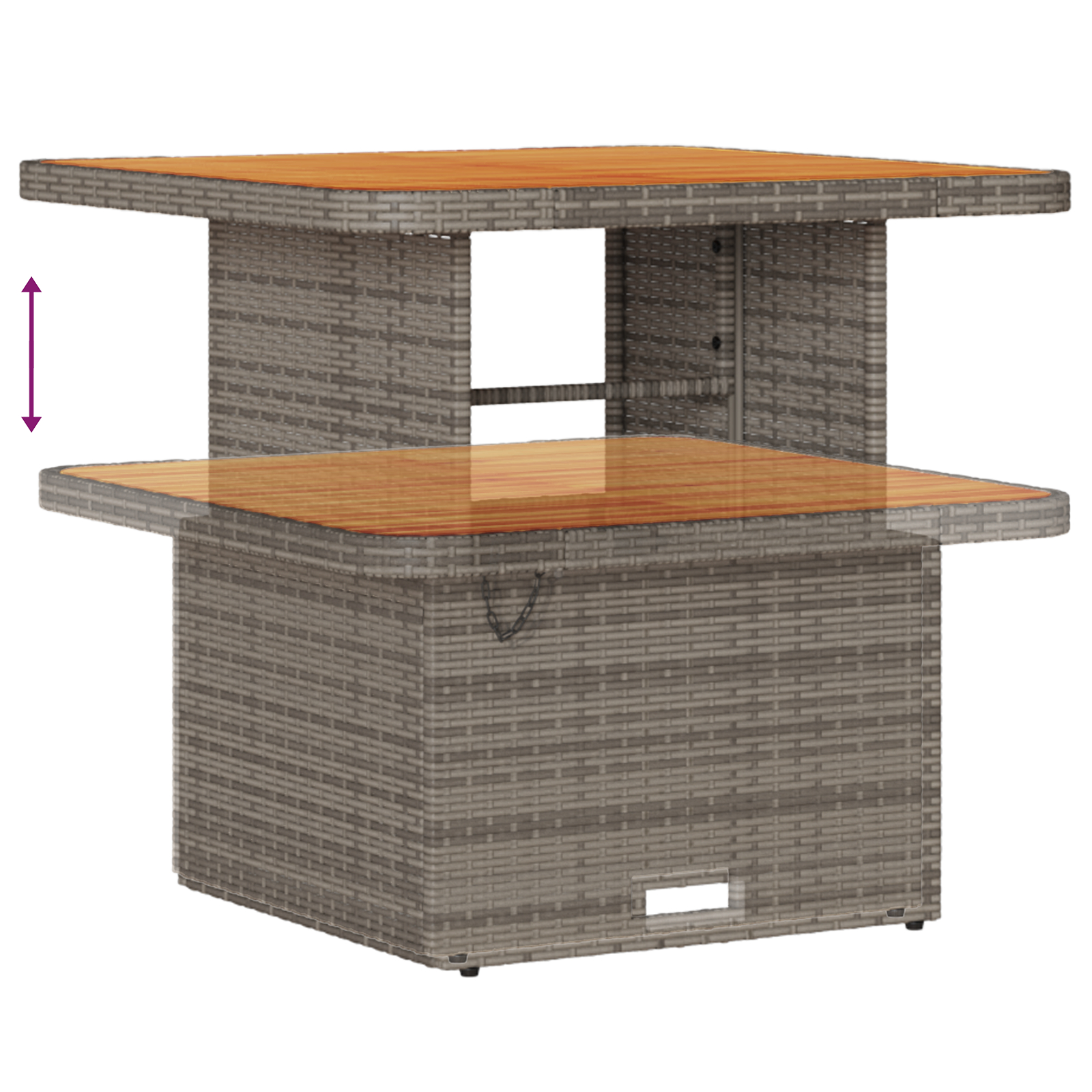 Set de canapea de grădină cu 12 piese cu perne gri din ratan poli și acacia, Set de dining de grădină cu 3 piese cu perne gri din ratan poli și acacia GartenMobel Dekor