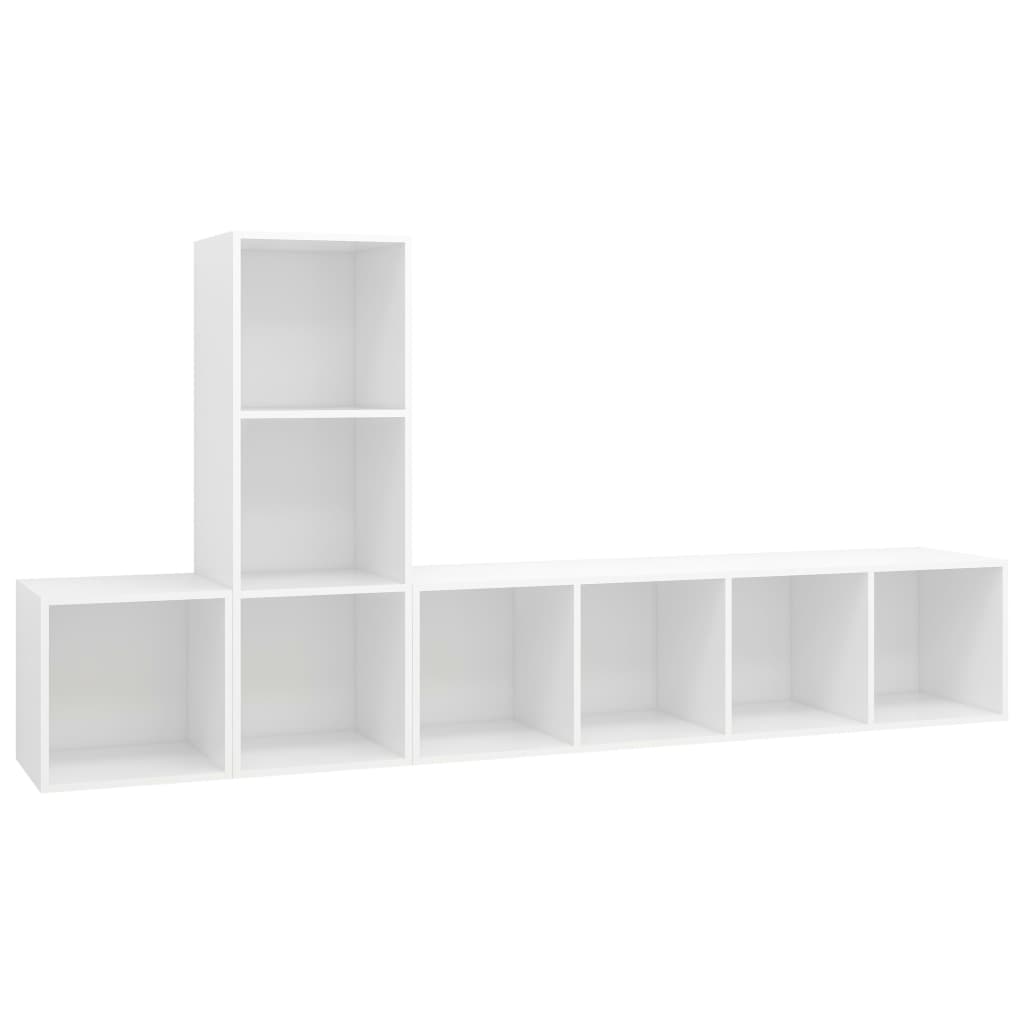 Set de dulapuri TV, 3 piese, alb, lemn prelucrat GartenMobel Dekor