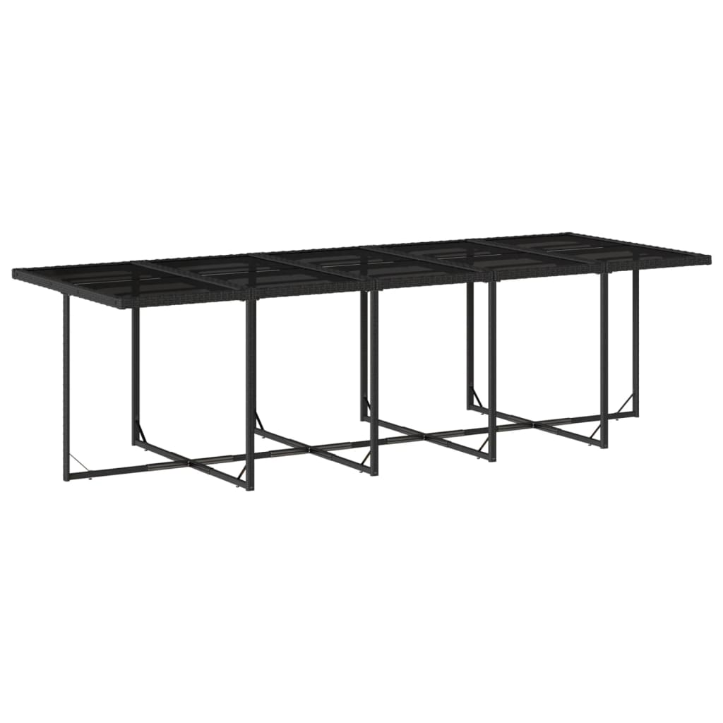 Set mobilier de grădină cu perne, 15 piese, negru, poliratan GartenMobel Dekor