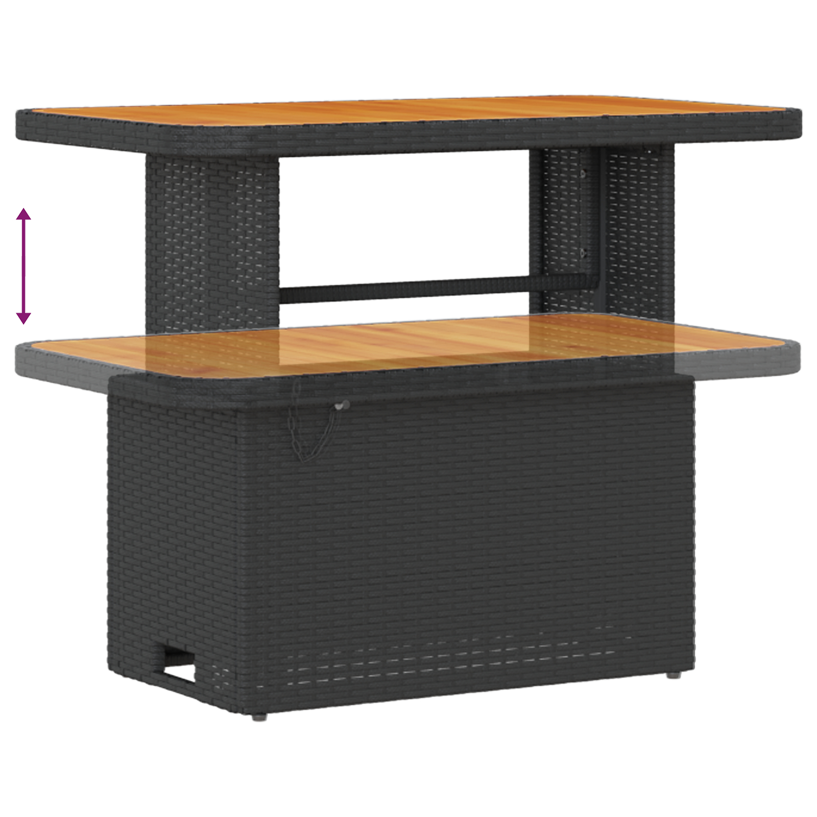Set canapea grădină 9 piese cu perne poliratan negru, acacia, Canapea grădină 2 locuri și perne poliratan negru, Set dining grădină 3 piese și perne poliratan negru, acacia GartenMobel Dekor