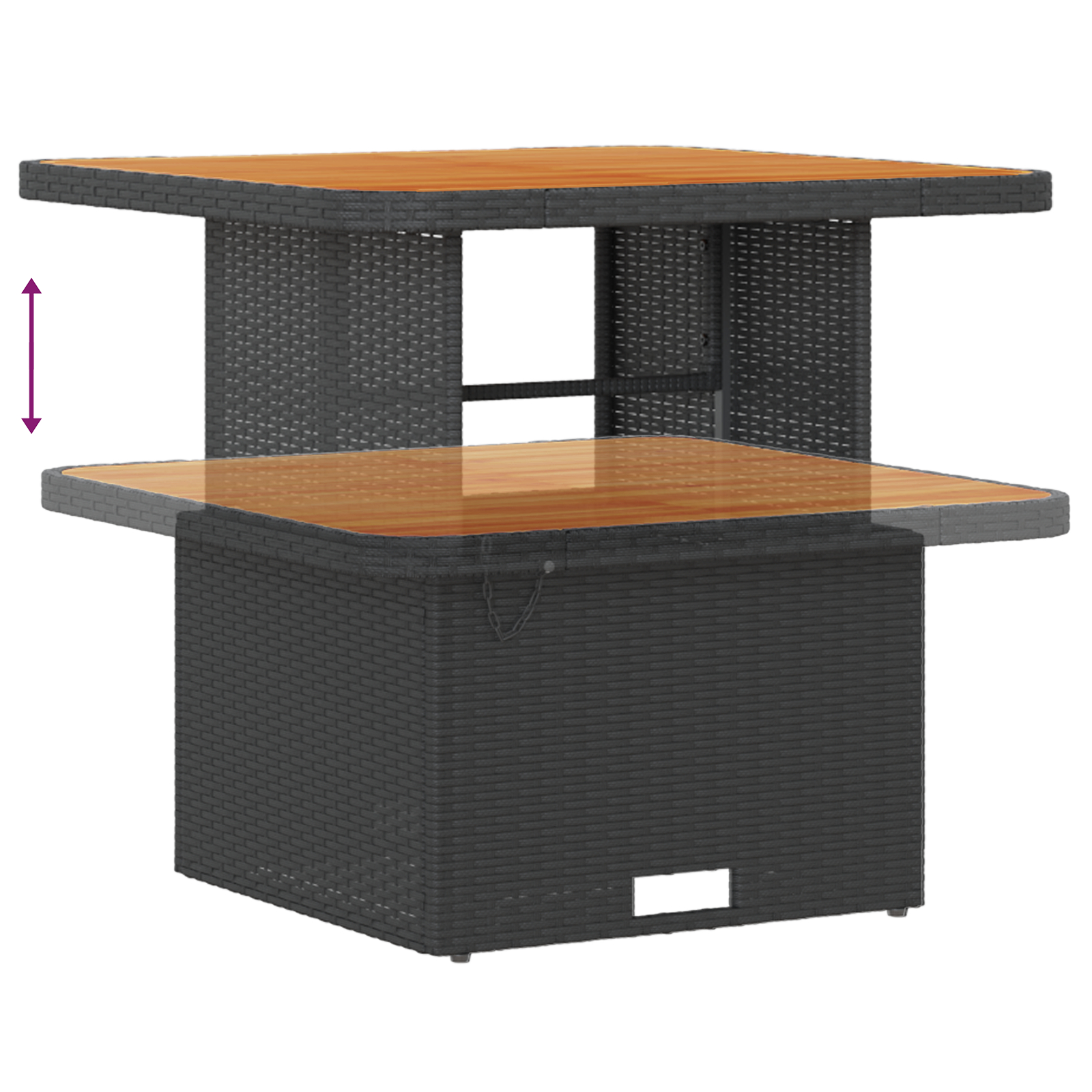 Set de canapea de grădină cu perne, negru, ratan poli, acacia, Set de dining de grădină cu perne, negru, ratan poli, acacia GartenMobel Dekor