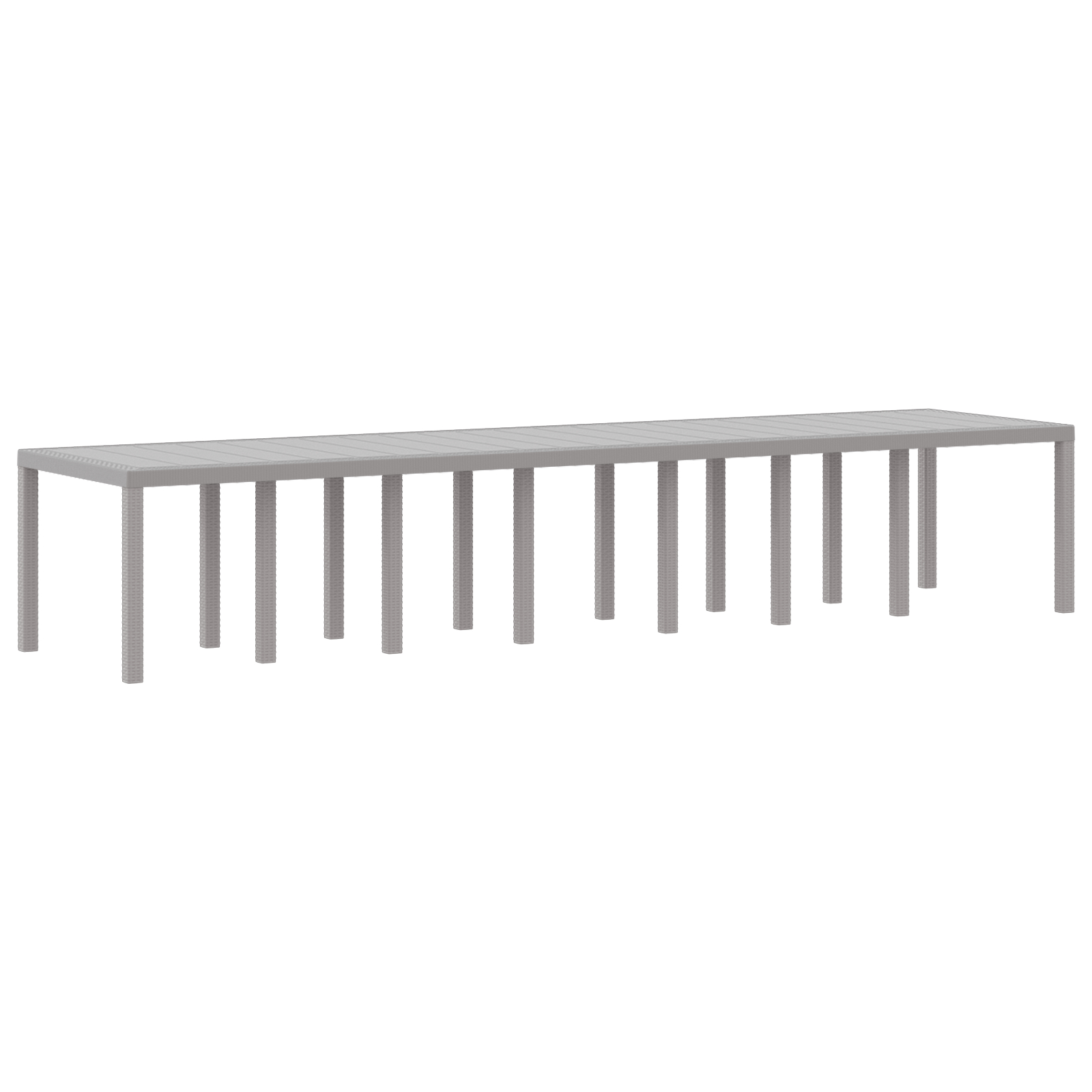 Masă de Grădină Gri Deschis 400x100x73 cm Poly Ratan,  Masă de Grădină Gri Deschis 250x100x73 cm Poly Ratan,  Masă de Grădină Gri Deschis 150x100x73 cm Poly Ratan GartenMobel Dekor