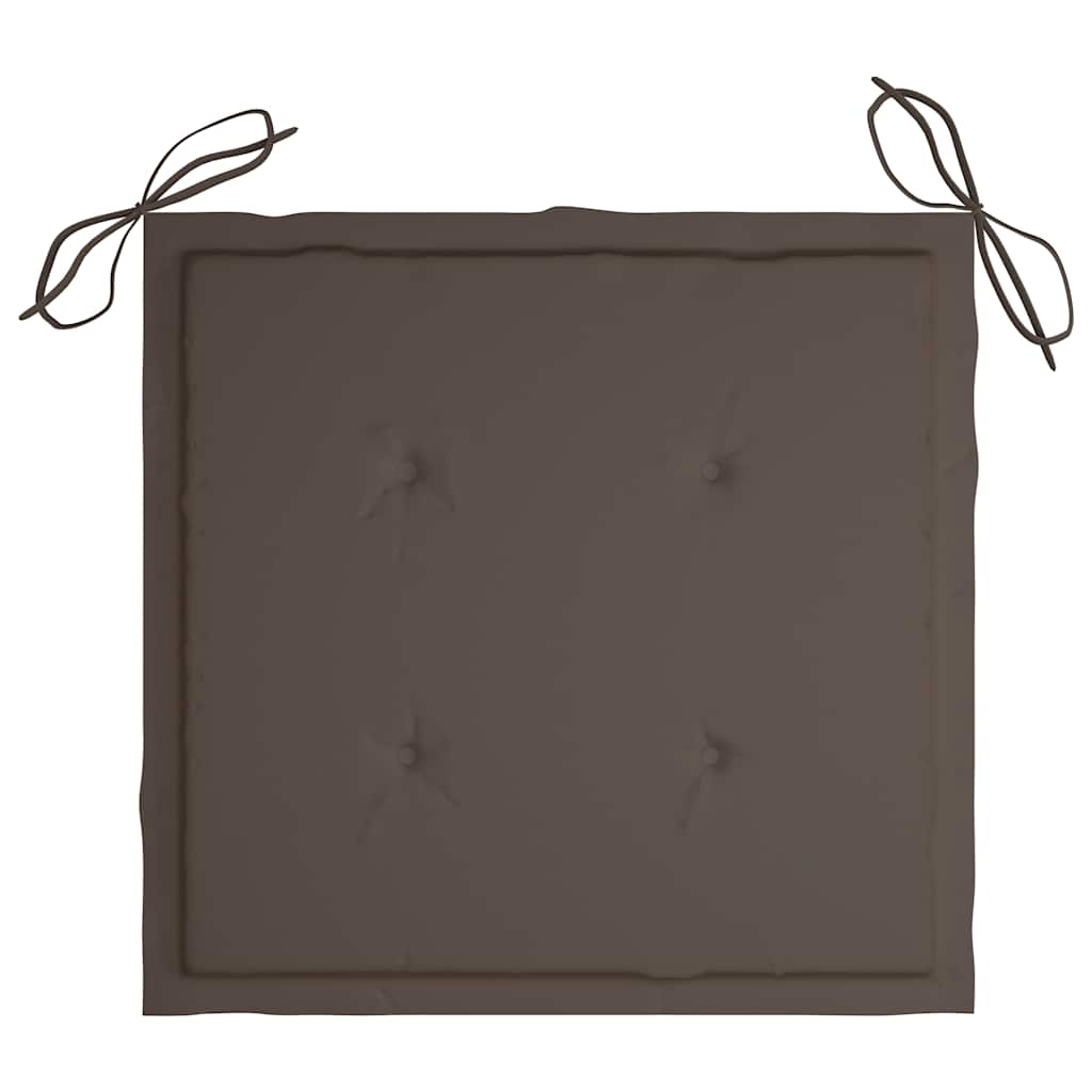 Scaune de grădină cu perne gri taupe, 2 buc., lemn masiv de tec GartenMobel Dekor