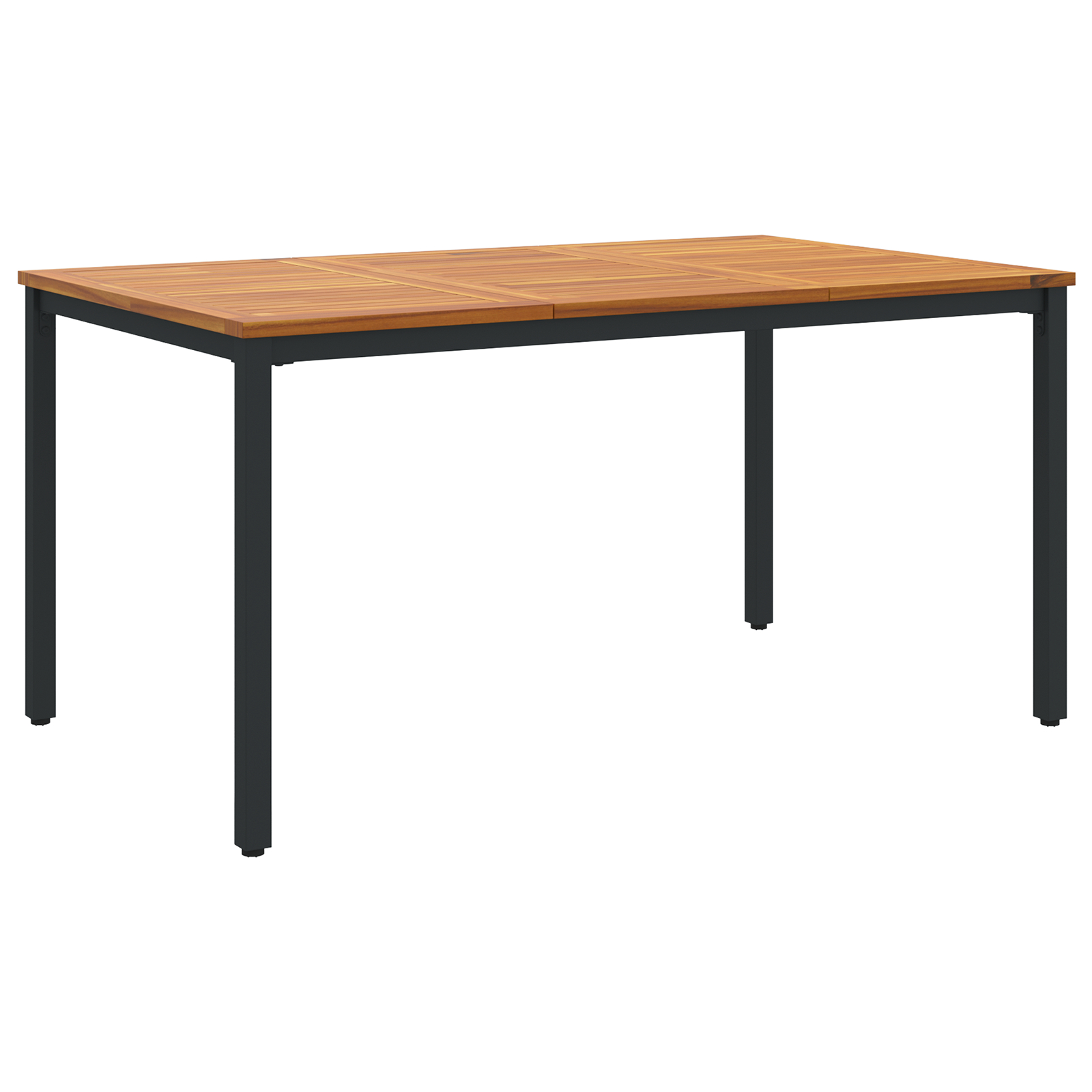 Set de dining 5 piese pentru grădină Bej Poliratan Acacia,  Scaune de grădină stivuibile cu perne - Set de 2 în Bej Poliratan,  Masă de grădină 150x90x75 cm din lemn de acacia solid și metal GartenMobel Dekor