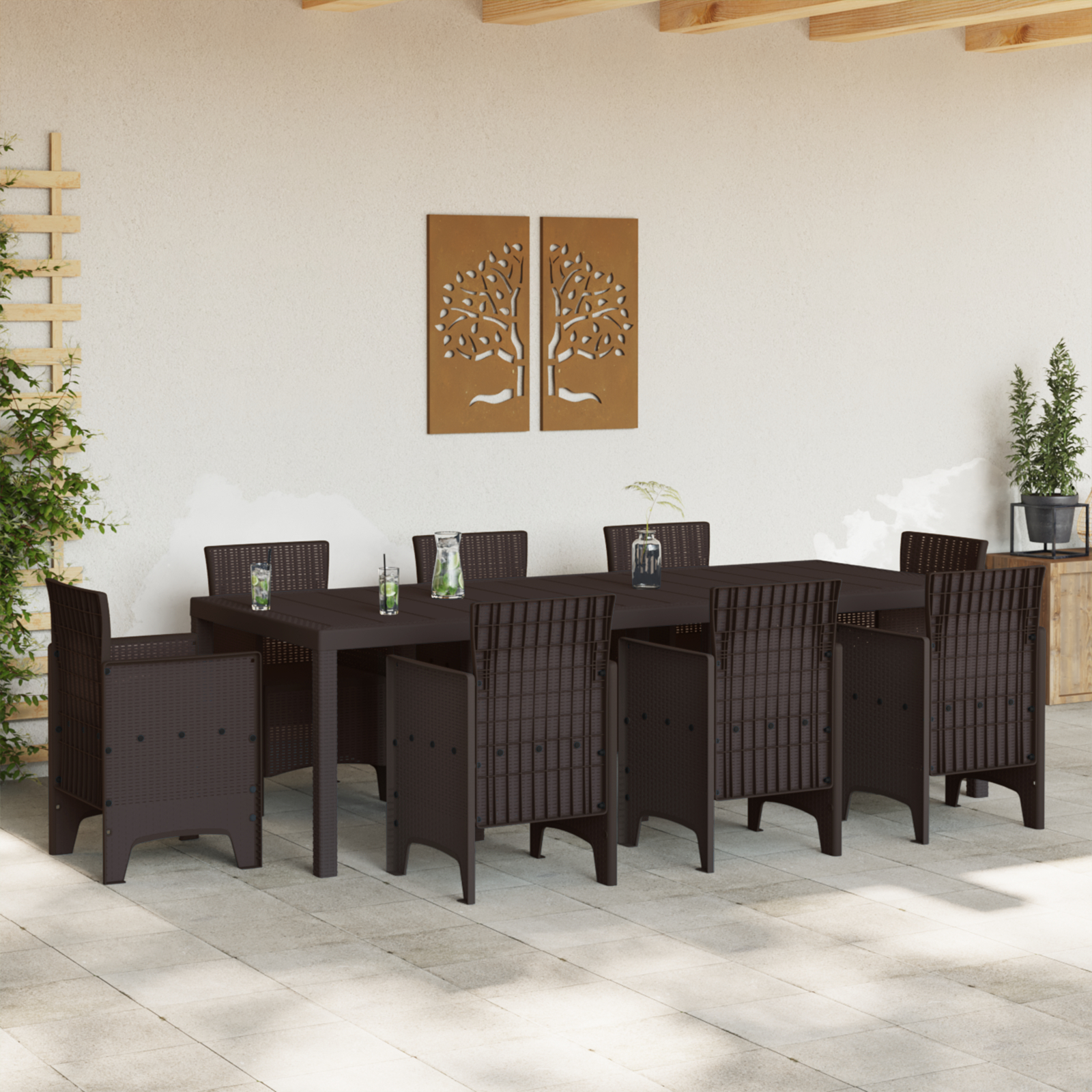 Masă de Grădină  Maro 250x100x73 cm Poly Rattan, Masă de Grădină  Maro 100x100x73 cm Poly Rattan, Masă de Grădină  Maro 150x100x73 cm Poly Rattan GartenMobel Dekor