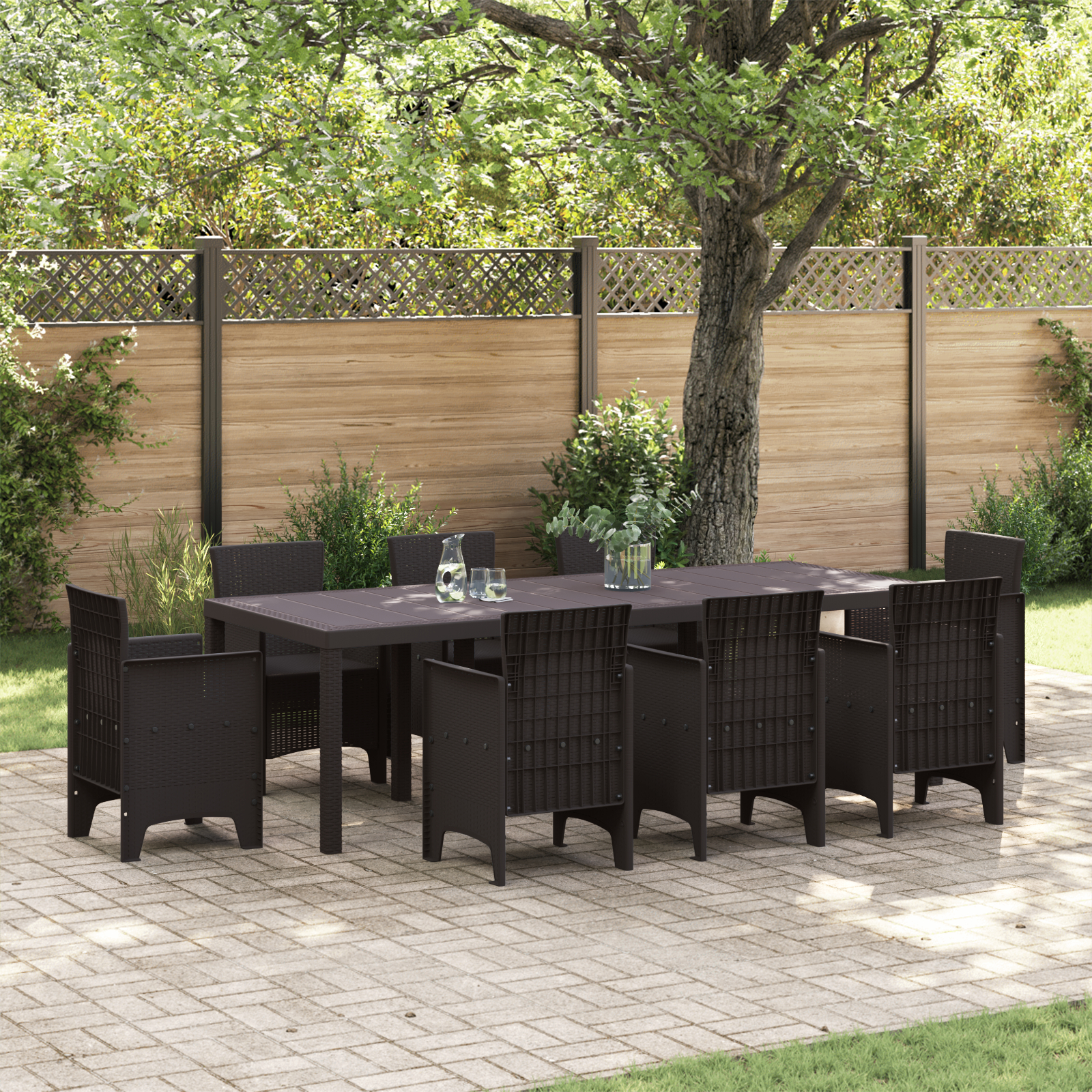 Masă de Grădină  Maro 250x100x73 cm Poly Rattan, Masă de Grădină  Maro 100x100x73 cm Poly Rattan, Masă de Grădină  Maro 150x100x73 cm Poly Rattan GartenMobel Dekor