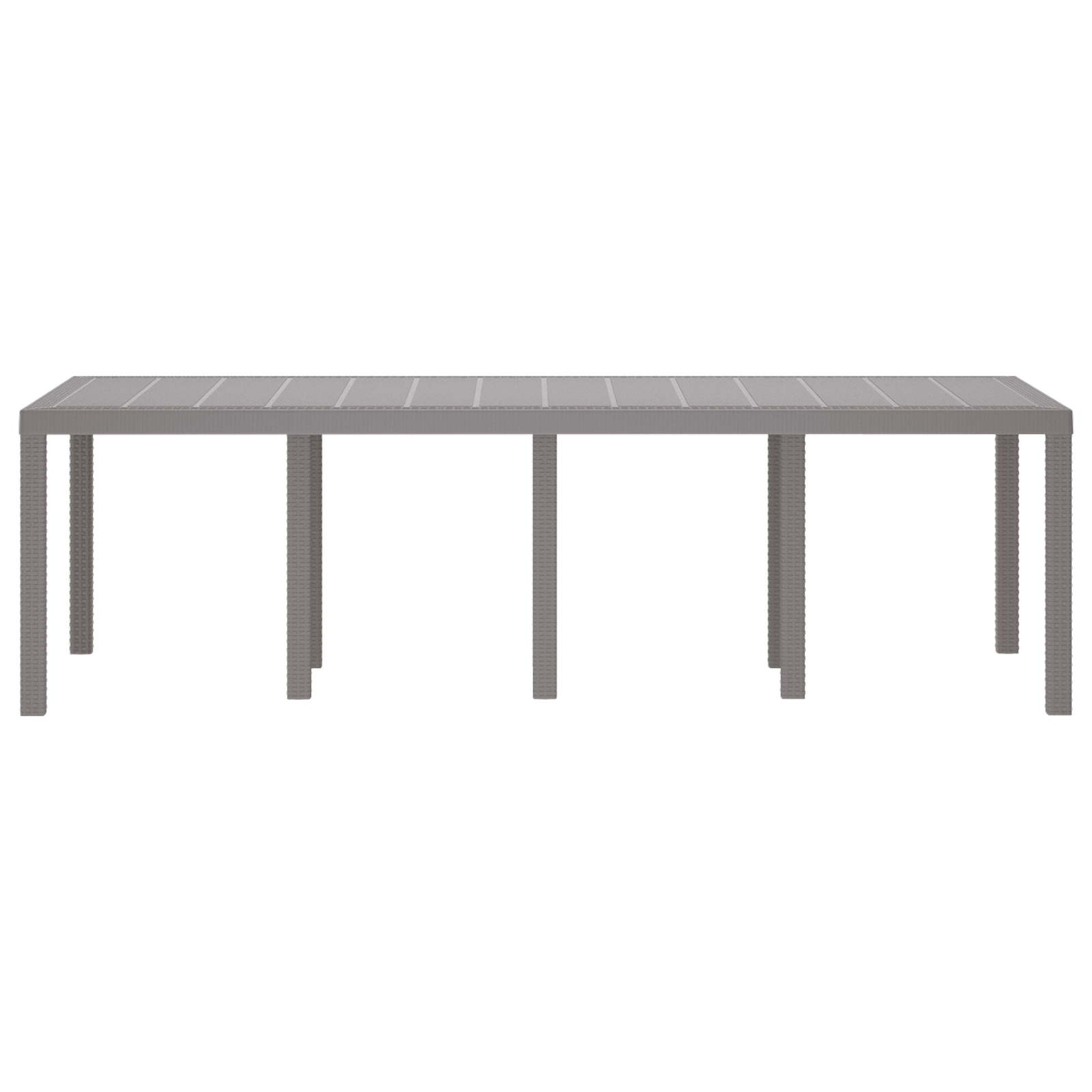 Masă de grădină  gri deschis 250x100x73 cm Poly Rattan, Masă de grădină  gri deschis 100x100x73 cm Poly Rattan, Masă de grădină  gri deschis 150x100x73 cm Poly Rattan GartenMobel Dekor