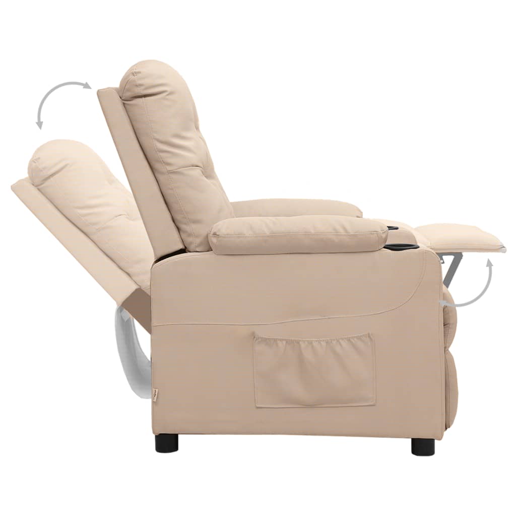 Fotoliu cu ridicare, crem, material textil GartenMobel Dekor