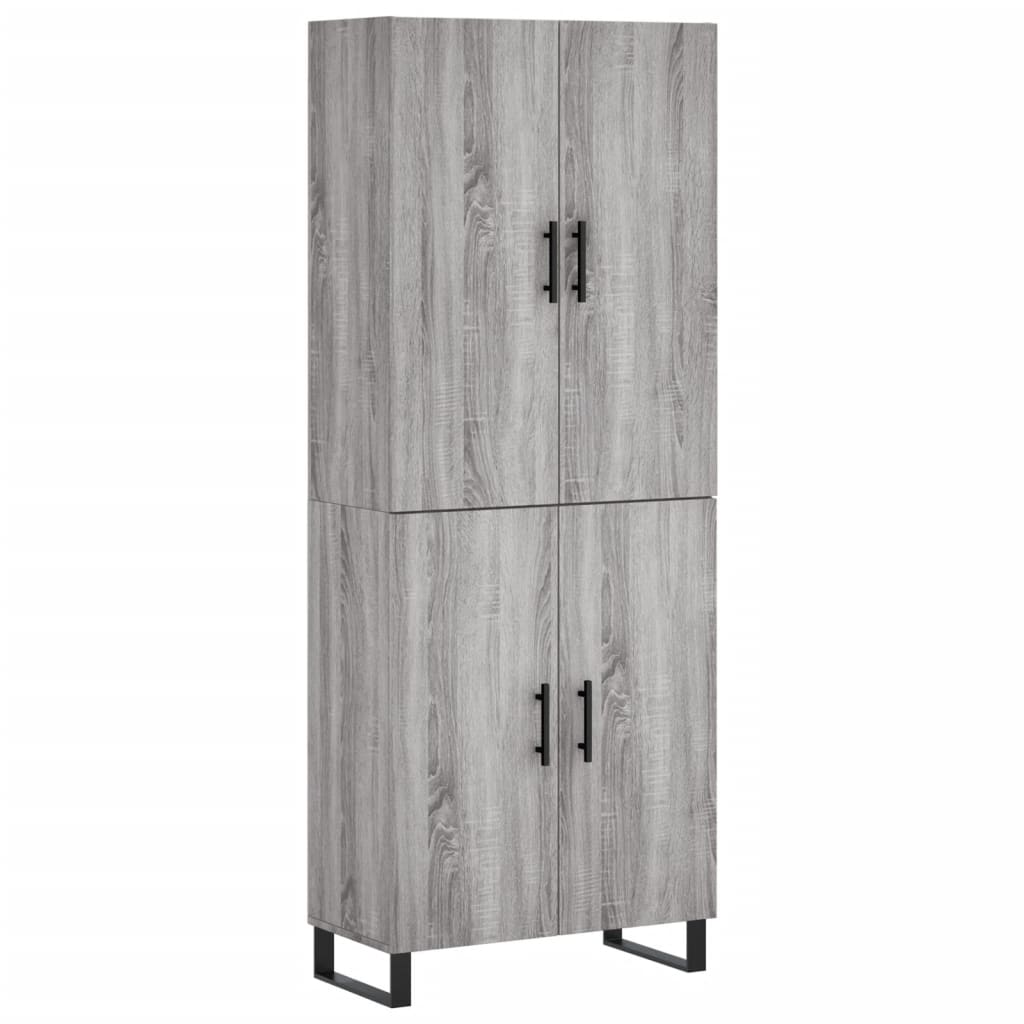 Dulap înalt, gri sonoma, 69,5x34x180 cm, lemn compozit GartenMobel Dekor