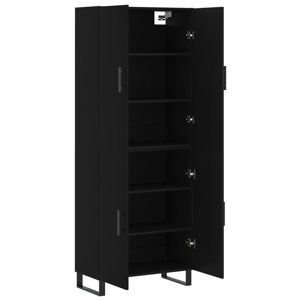 Dulap înalt, negru, 69,5x34x180 cm, lemn compozit GartenMobel Dekor