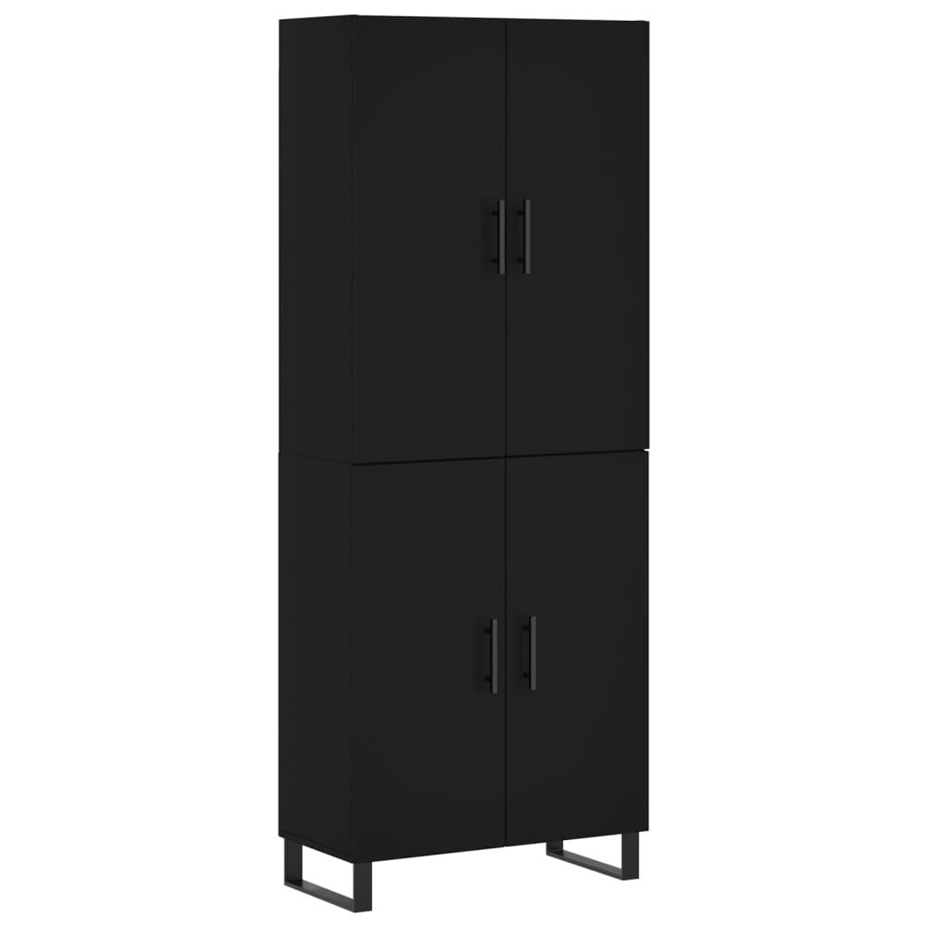 Dulap înalt, negru, 69,5x34x180 cm, lemn compozit GartenMobel Dekor