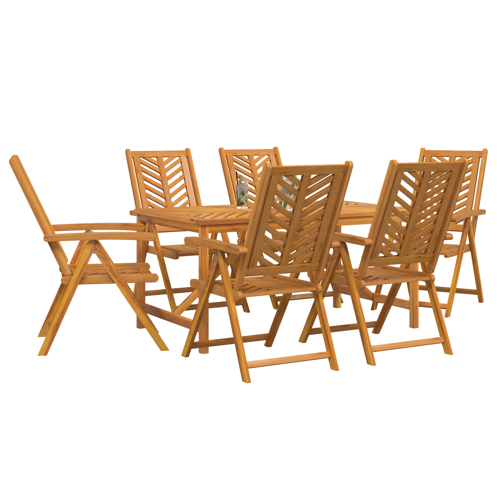 Set Dining Grădină 7 Piese din Lemn Masiv Acacia GartenMobel Dekor