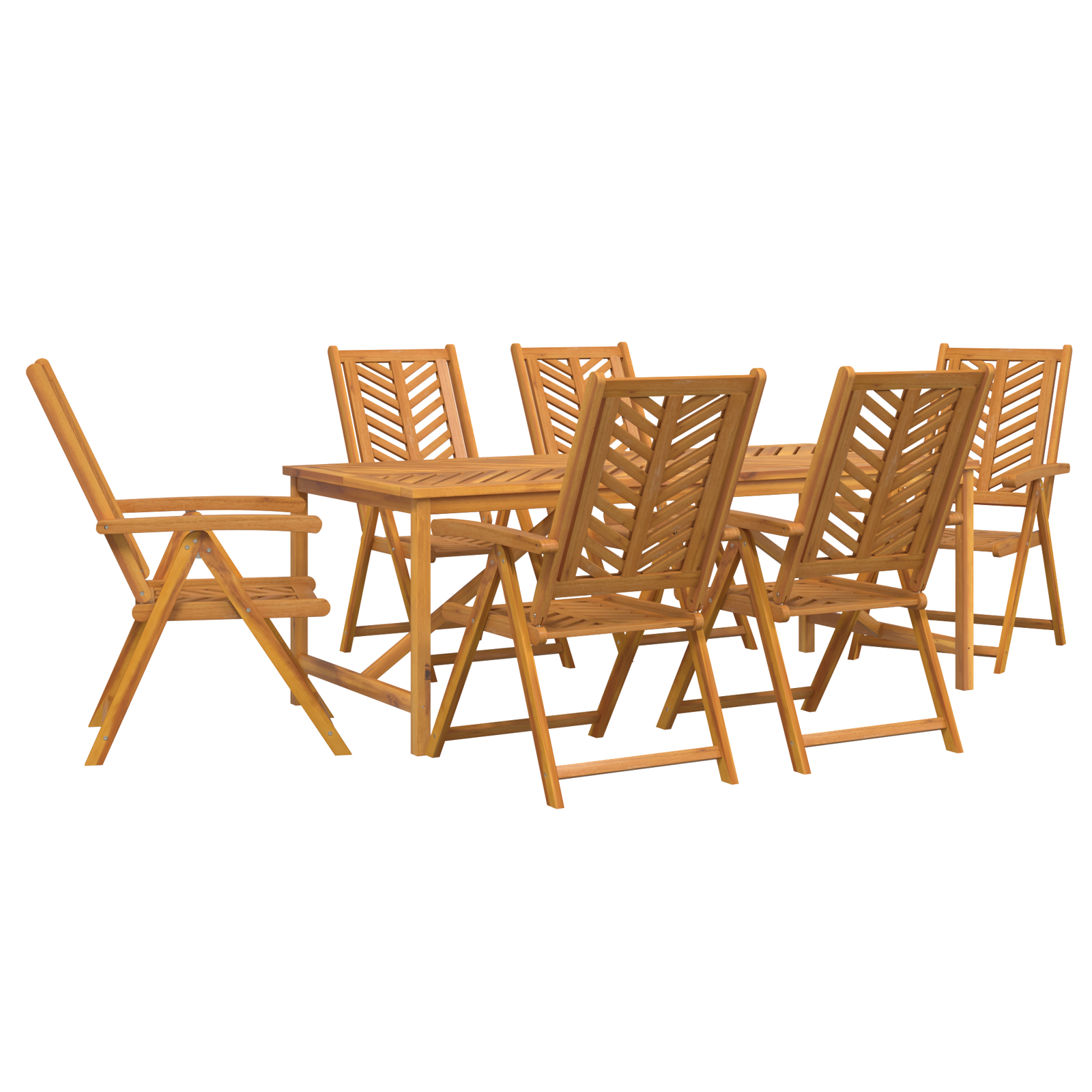 Set de Dining pentru Grădină cu 7 Piese din Lemn Masiv de Acacia GartenMobel Dekor