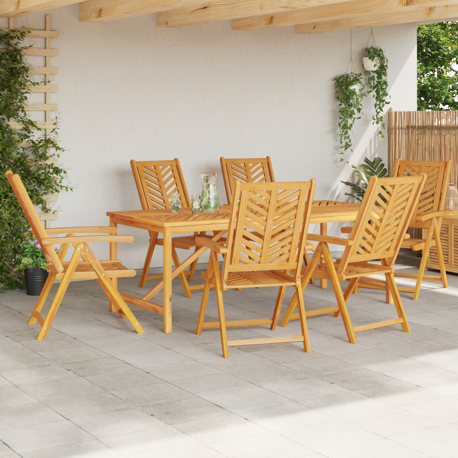 Set de Dining pentru Grădină cu 7 Piese din Lemn Masiv de Acacia GartenMobel Dekor