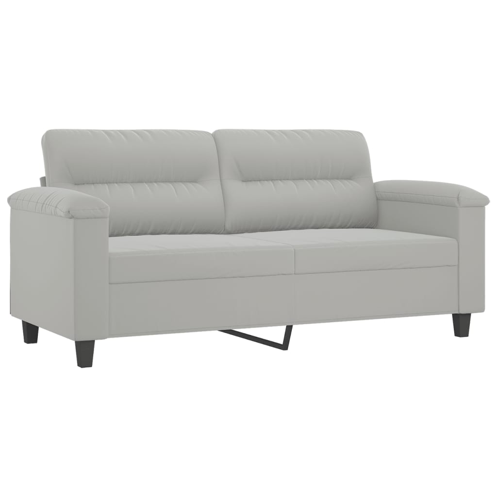 Set de canapele cu perne, 3 piese, gri deschis, microfibră GartenMobel Dekor