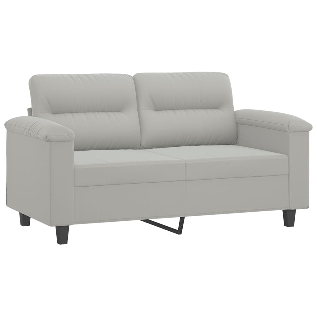 Set de canapele cu perne, 3 piese, gri deschis, microfibră GartenMobel Dekor