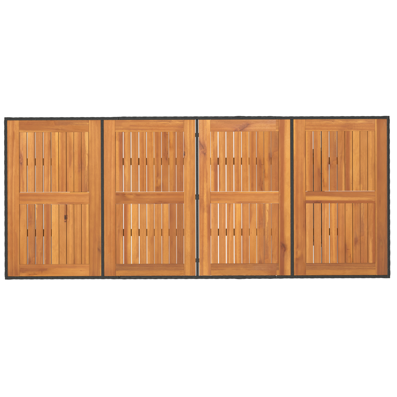 Set de mese pentru grădină 9 piese Ratan Poly Negru GartenMobel Dekor