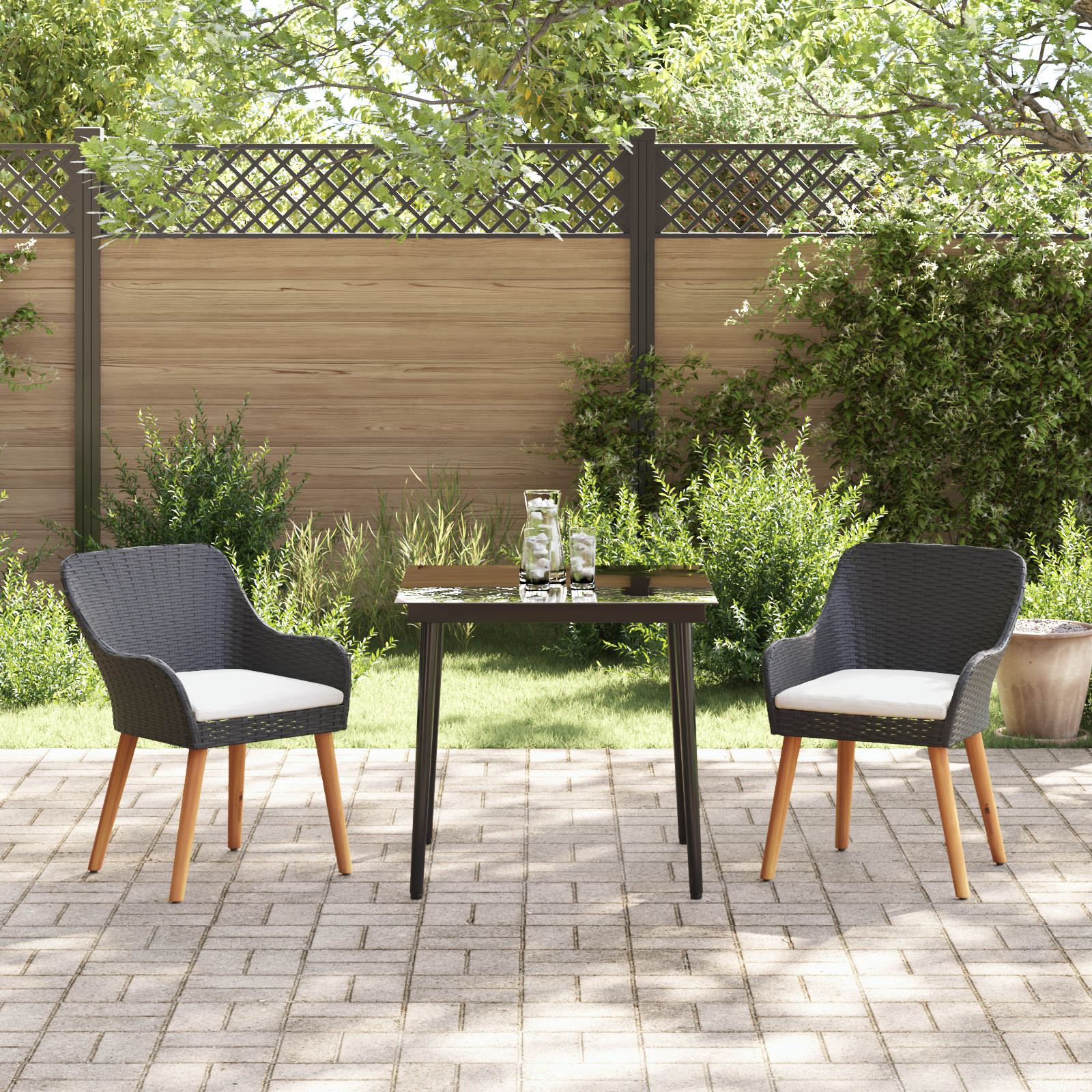 Set de mese pentru grădină cu 3 piese din ratan poli GartenMobel Dekor