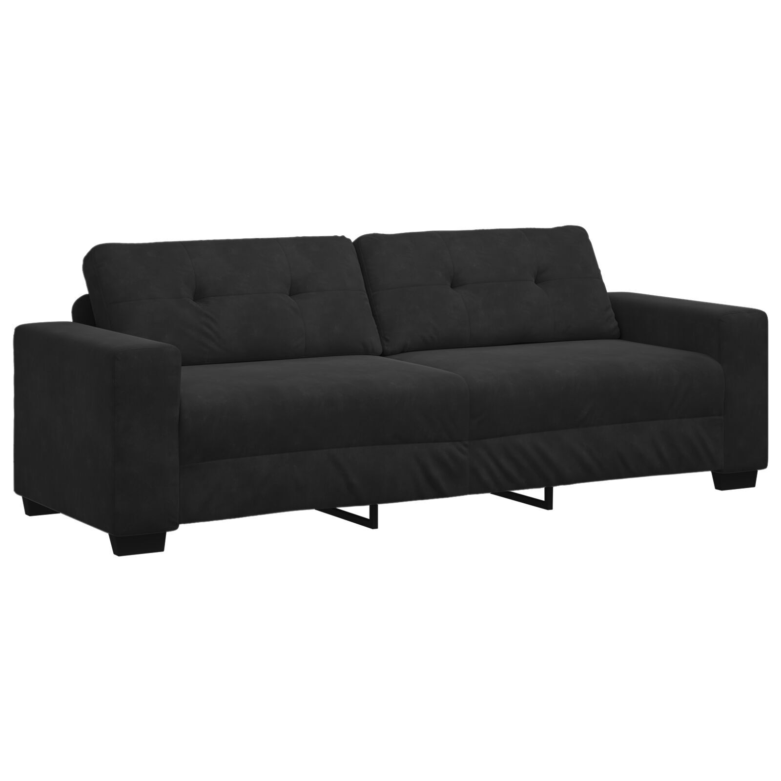 Set canapea, 3 piese, perne negre, catifea GartenMobel Dekor