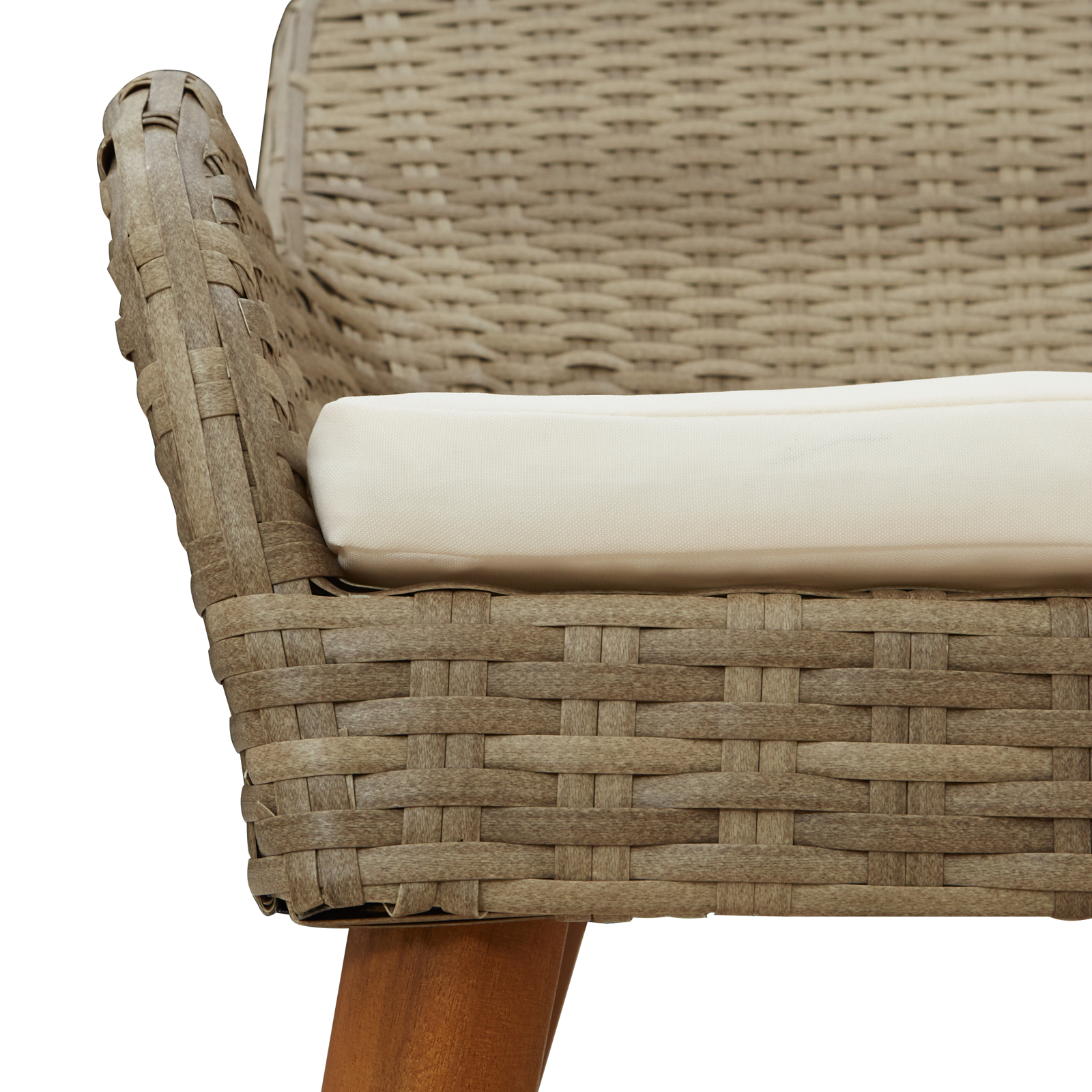 Set de dining pentru grădină 5 piese Bej din Ratan Poly GartenMobel Dekor
