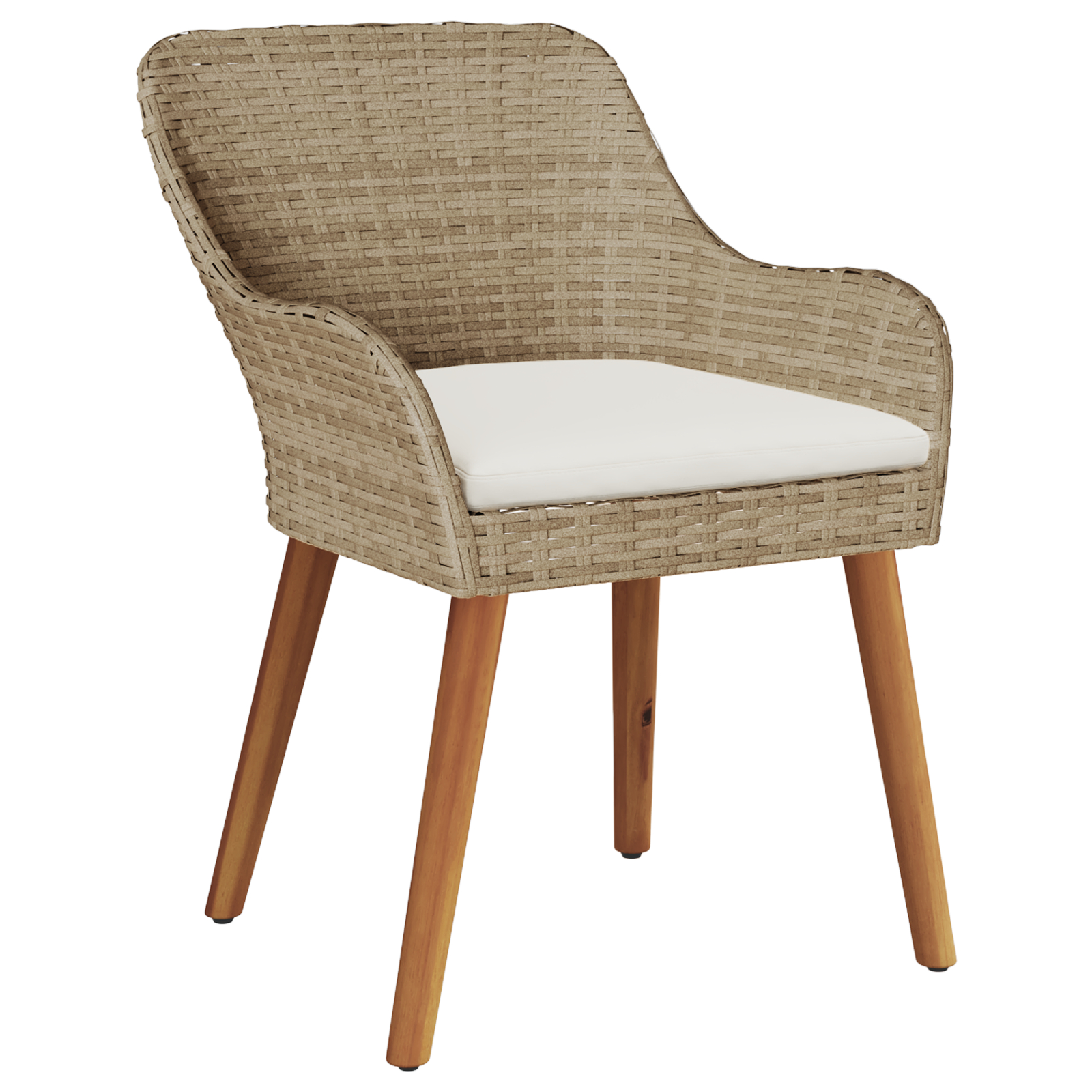 Set de dining pentru grădină 5 piese Bej din Ratan Poly GartenMobel Dekor