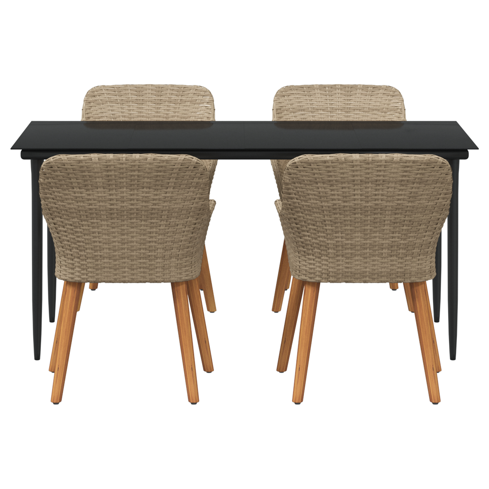 Set dining grădină 5 piese Bej din Ratan Polican GartenMobel Dekor