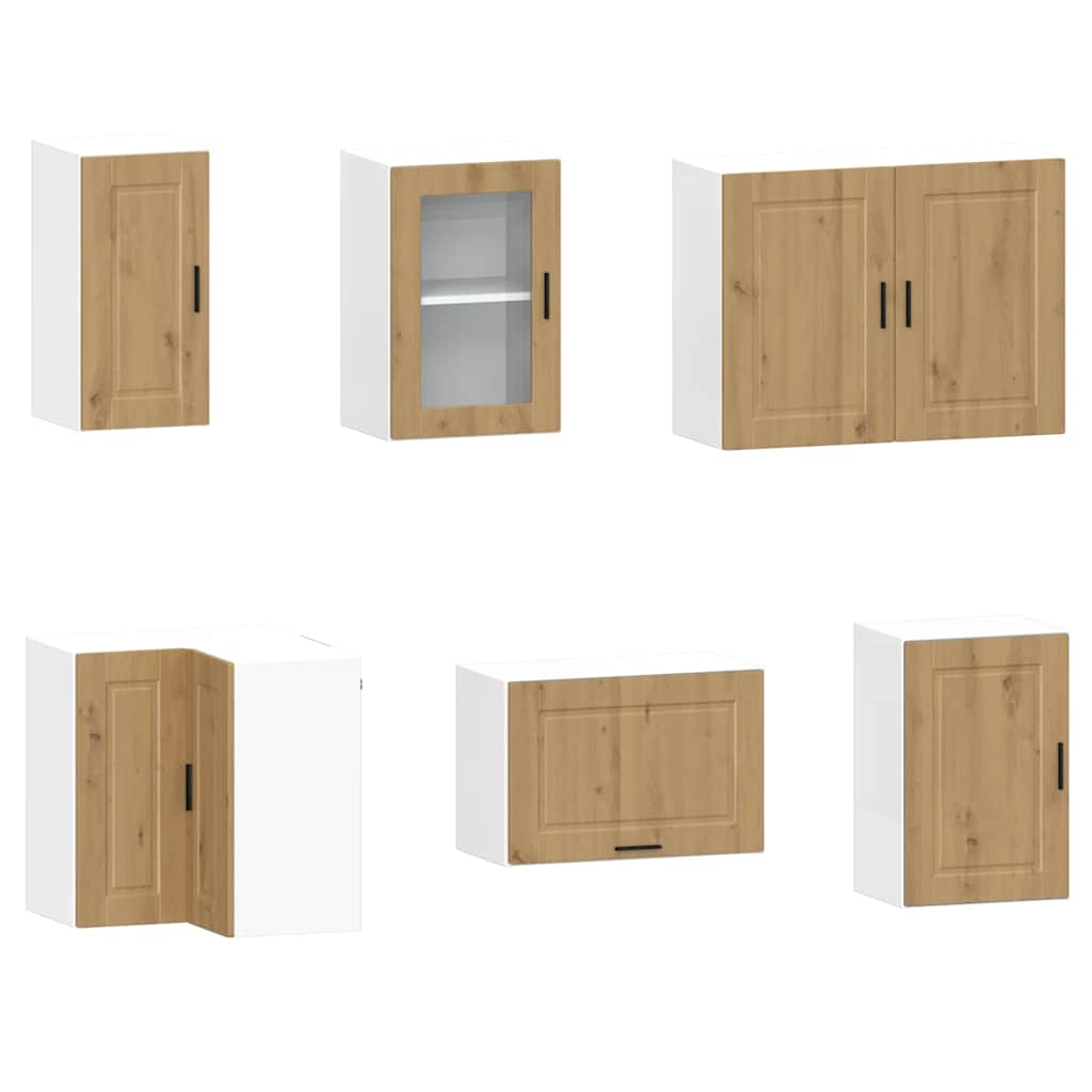 Set dulap de bucătărie 11 piese „Porto” stejar artizanal lemn GartenMobel Dekor