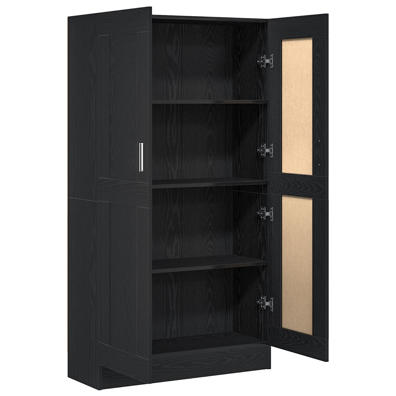 Set de biblioteci  2 buc Negru Stejar 165x30,5x150 cm Lemn prelucrat GartenMobel Dekor