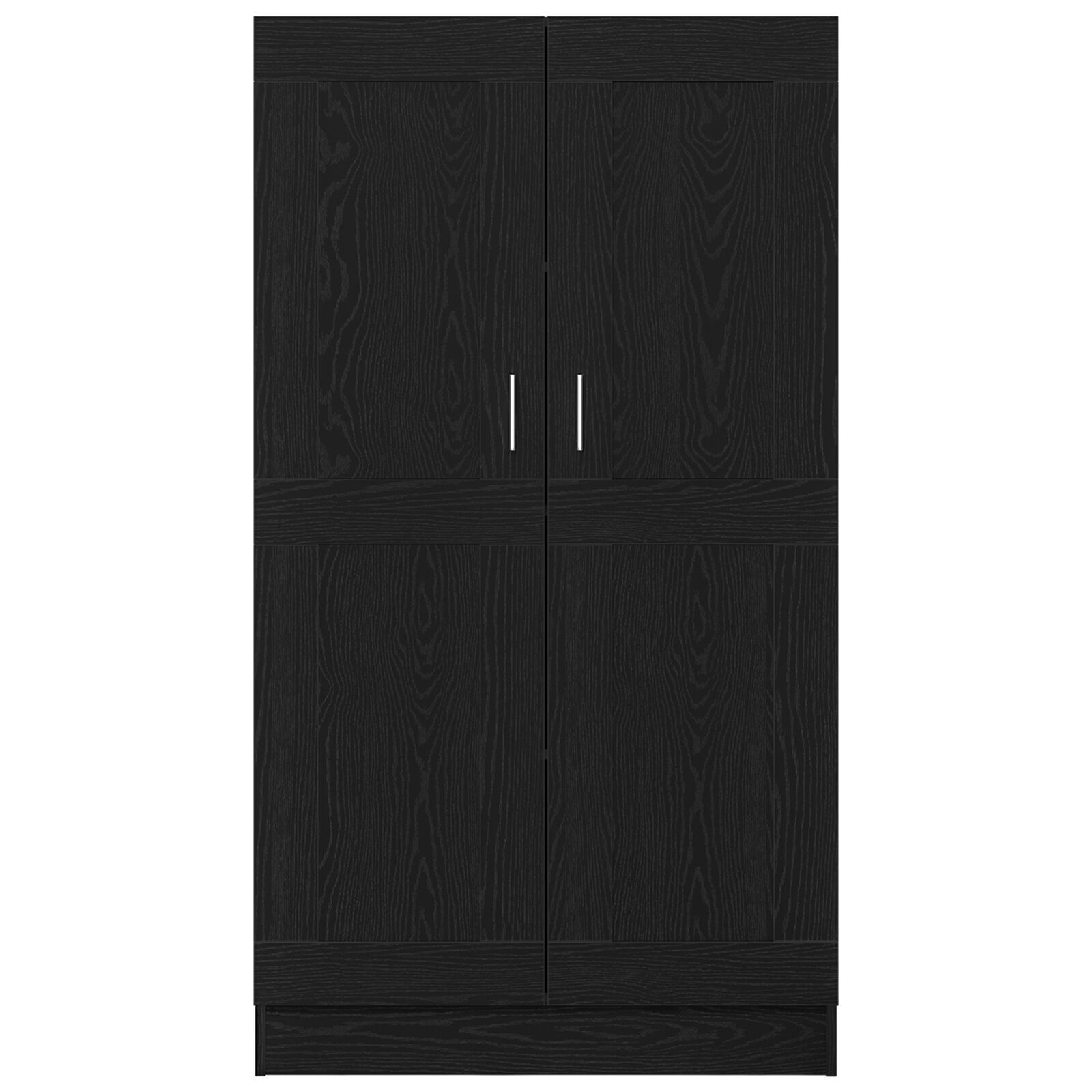 Set de biblioteci  2 buc Negru Stejar 165x30,5x150 cm Lemn prelucrat GartenMobel Dekor