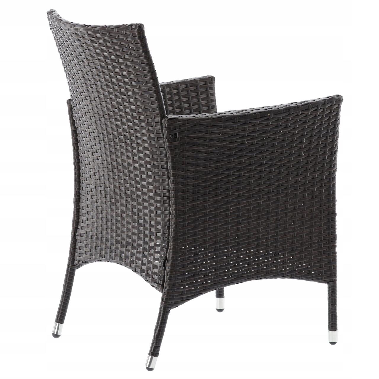 Set mobilier gradina/terasa, maro inchis si bej, ratan sintetic, 1 masa, 6 fotolii, Riviera GartenVIP DiyLine