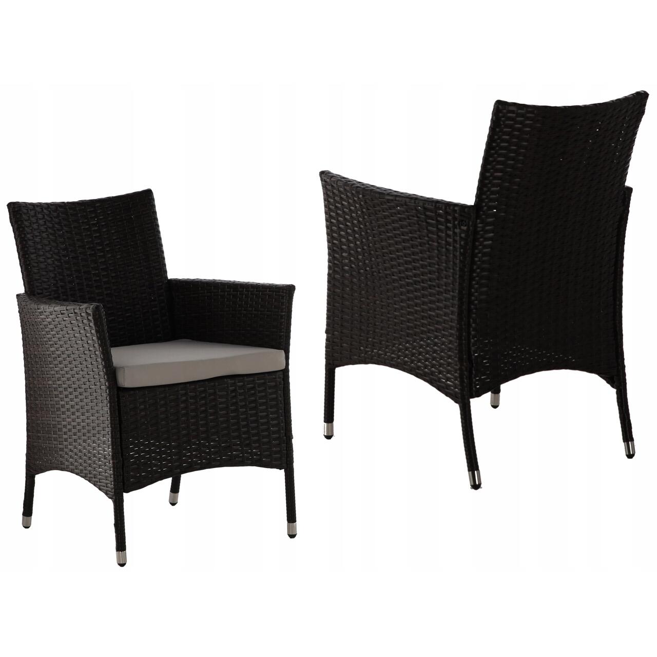 Set mobilier gradina/terasa, maro inchis si bej, ratan sintetic, 1 masa, 6 fotolii, Riviera GartenVIP DiyLine