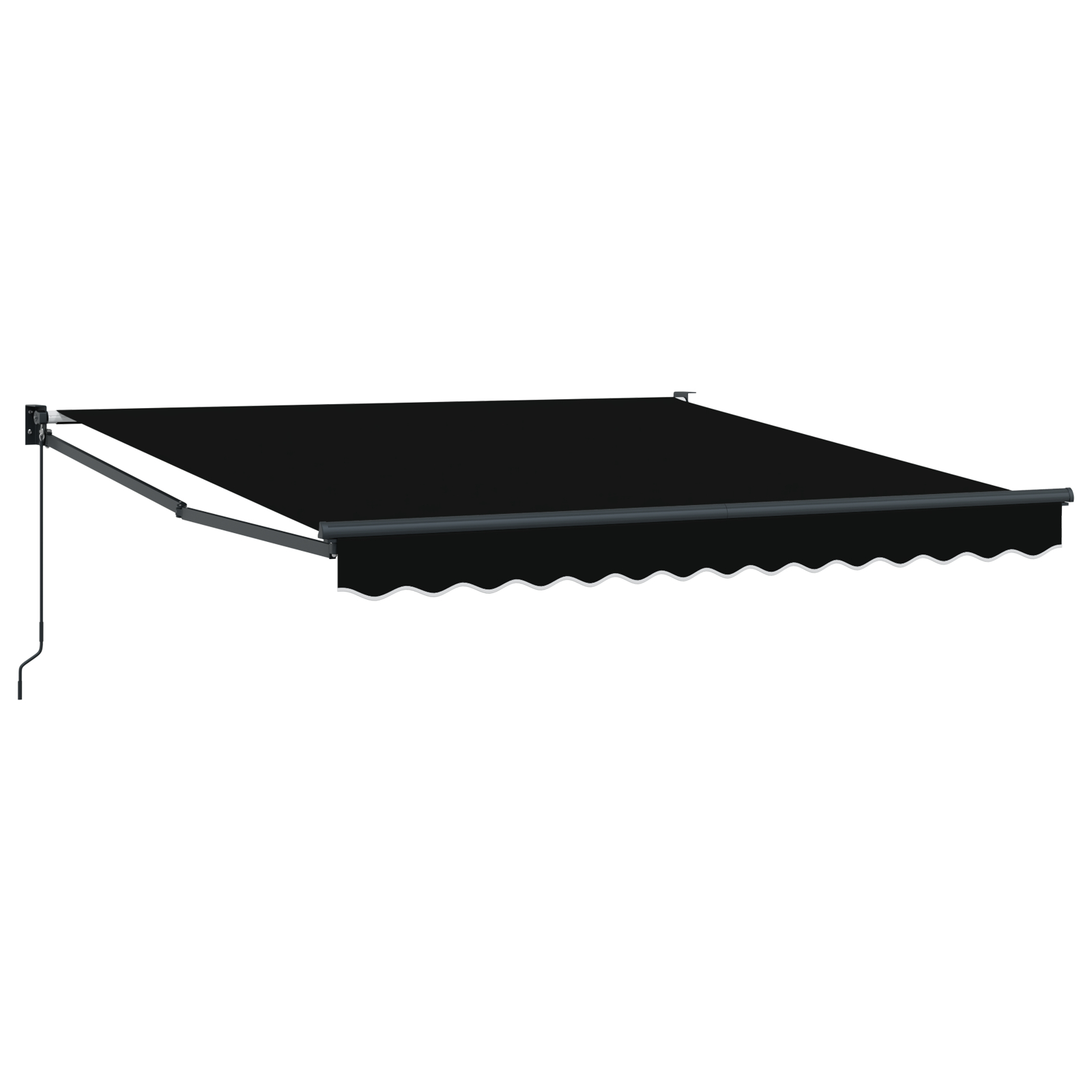 Marchiză manuală retractabilă neagră 350x250 cm, Material de înlocuire pentru marchiză pentru cadru de 3.5x2.5 m negru GartenMobel Dekor