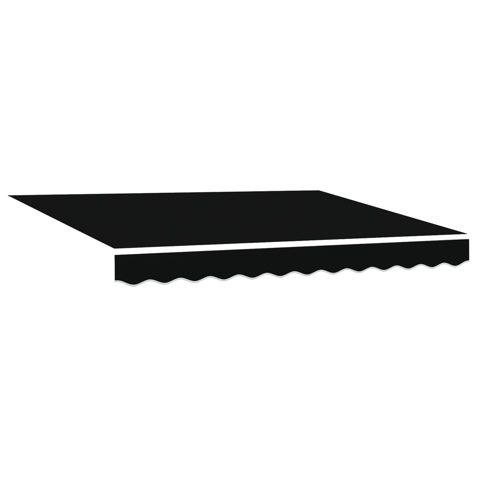 Marchiză manuală retractabilă neagră 350x250 cm, Material de înlocuire pentru marchiză pentru cadru de 3.5x2.5 m negru GartenMobel Dekor