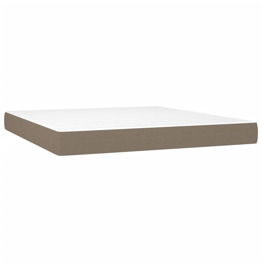 Pat box spring cu saltea, gri taupe, 160x200 cm material textil GartenMobel Dekor