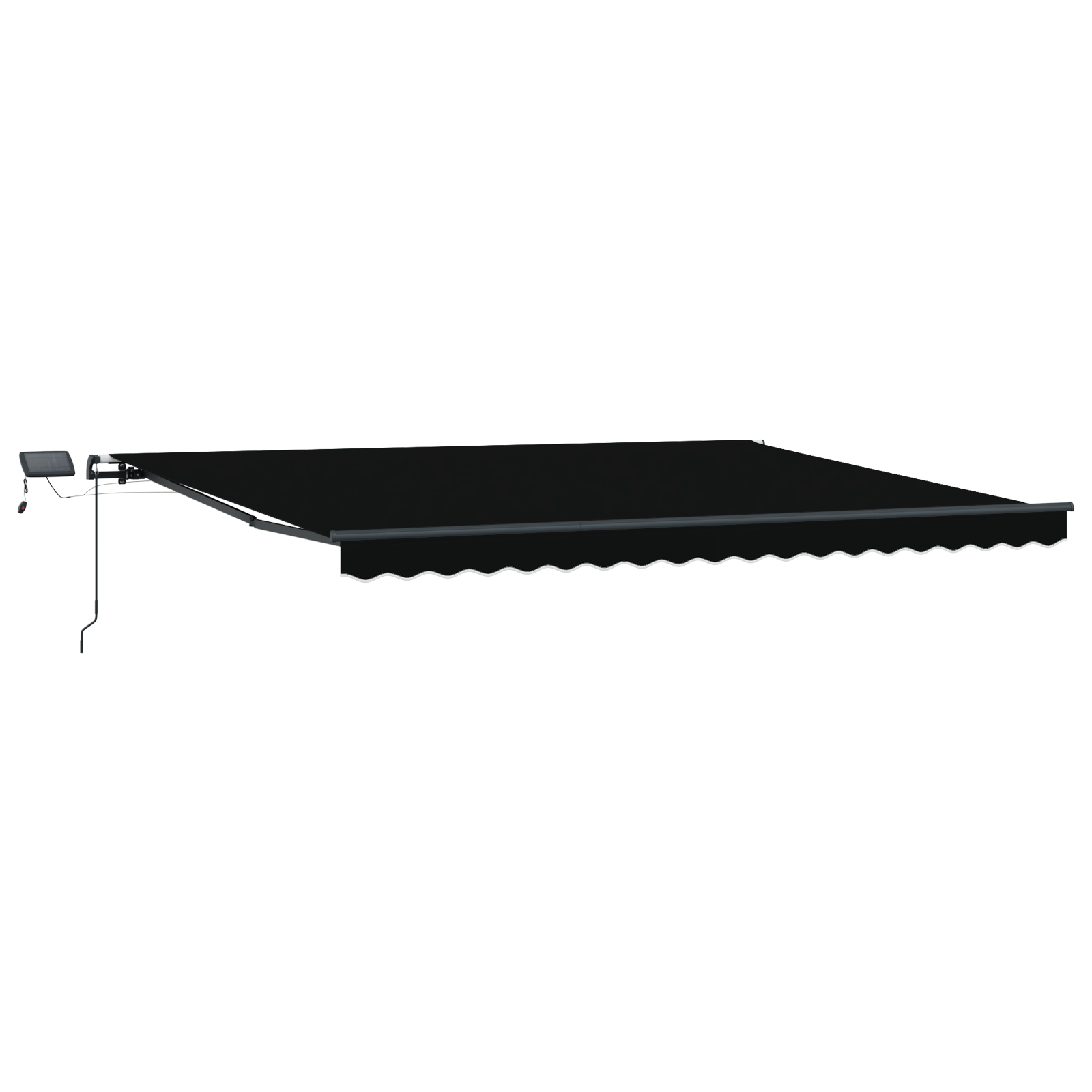 Marchiza Manuală Retractabilă cu LED Neagră 400x300 cm, Material de înlocuire pentru marchiză pentru cadru de 4x3 m Negru GartenMobel Dekor