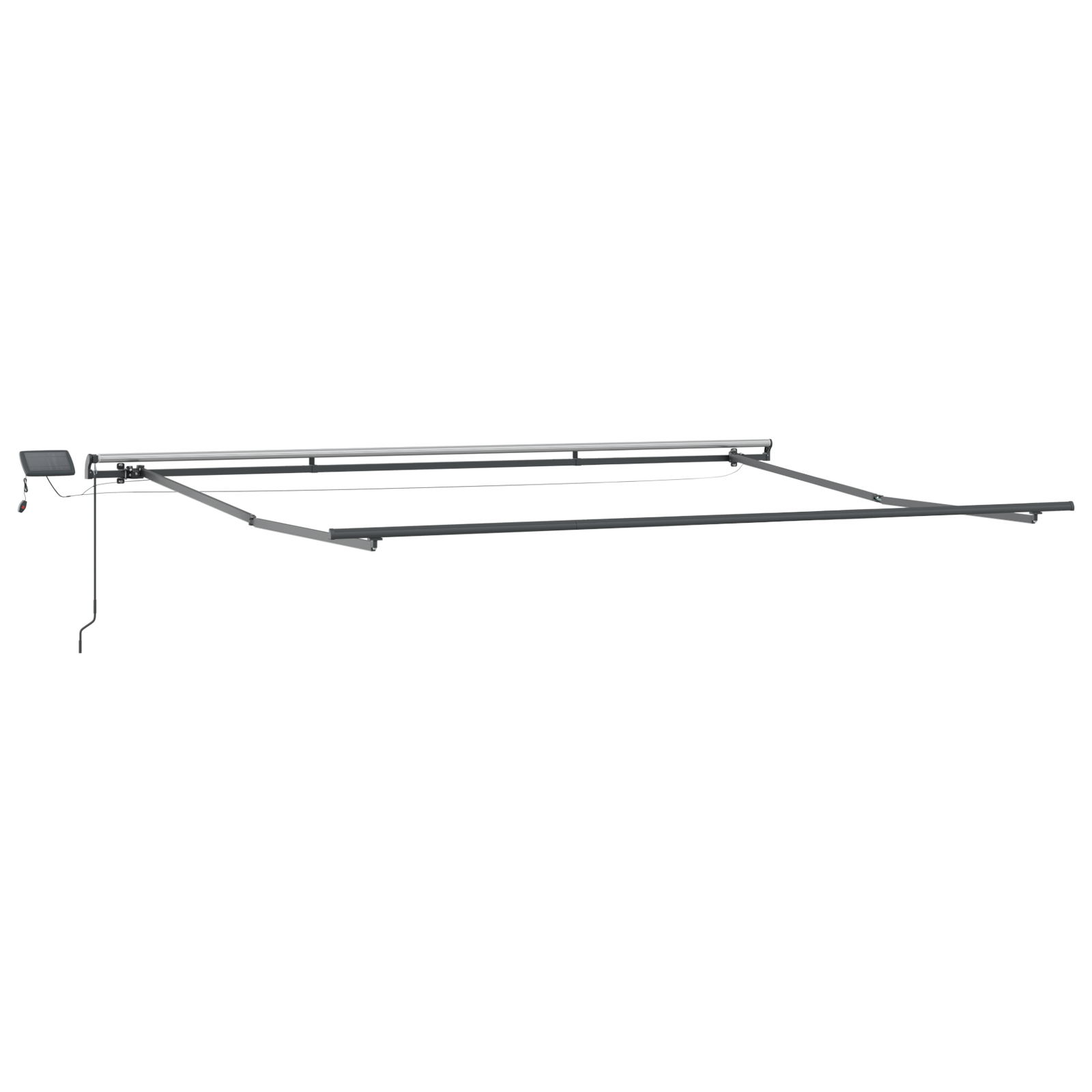 Marchiza Manuală Retractabilă cu LED Neagră 400x300 cm, Material de înlocuire pentru marchiză pentru cadru de 4x3 m Negru GartenMobel Dekor