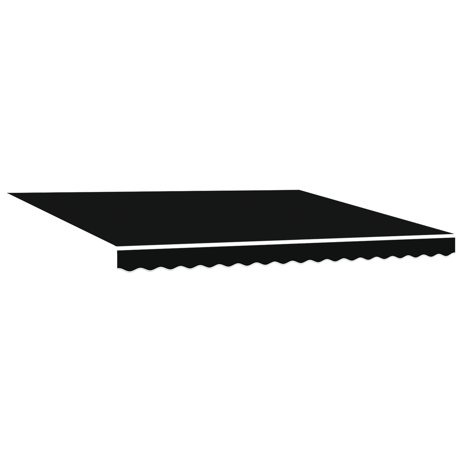 Marchiza Manuală Retractabilă cu LED Neagră 400x300 cm, Material de înlocuire pentru marchiză pentru cadru de 4x3 m Negru GartenMobel Dekor