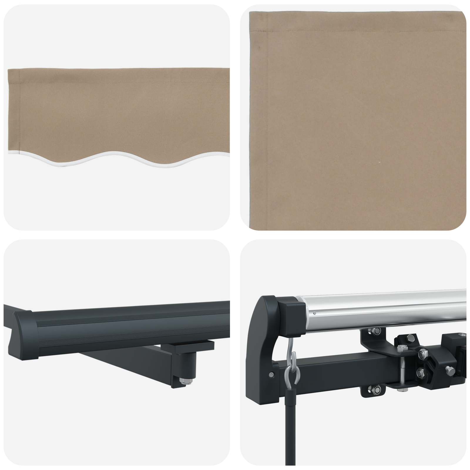Marchiză manuală retractabilă Bej 400x300 cm, Material pentru marchiză pentru cadru de 4x3 m Bej GartenMobel Dekor