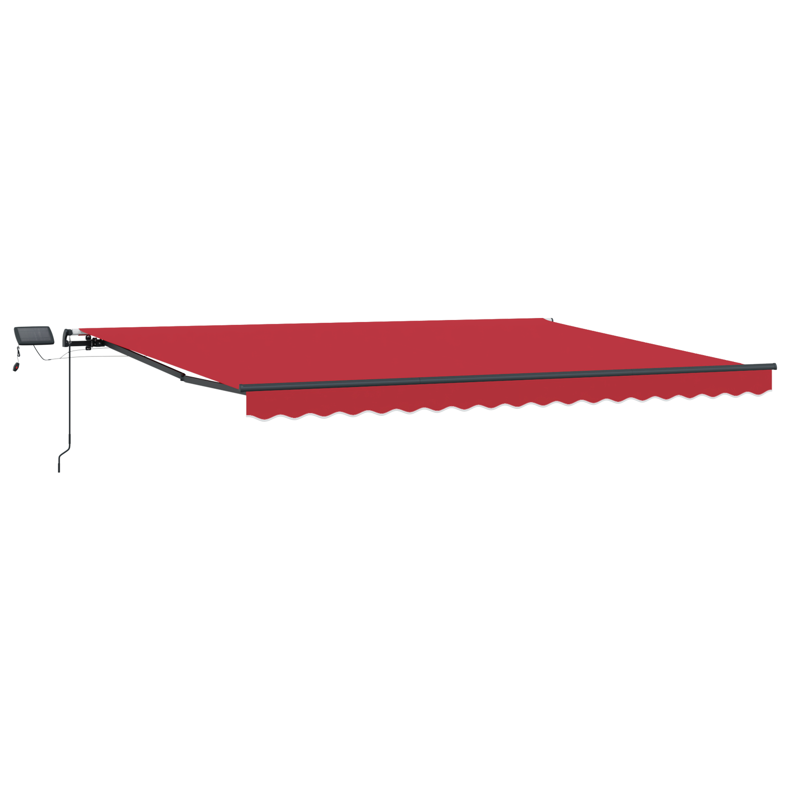 Marchiză manuală retractabilă cu LED roșie 400x300 cm, țesătură de înlocuire pentru cadru de 4x3 m roșie GartenMobel Dekor