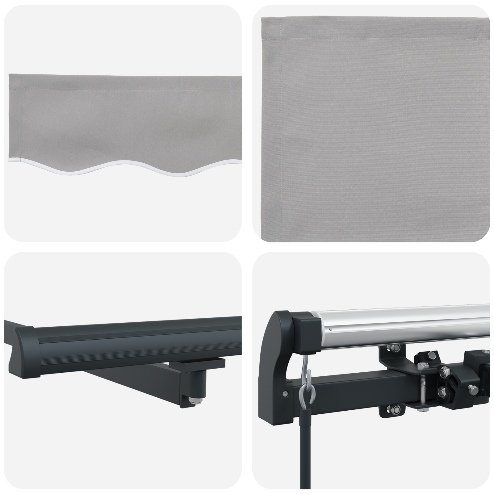 Marcheză manuală retractabilă gri deschis 400x300 cm, Material de înlocuire pentru marcheză pentru cadru de 4x3 m gri deschis GartenMobel Dekor