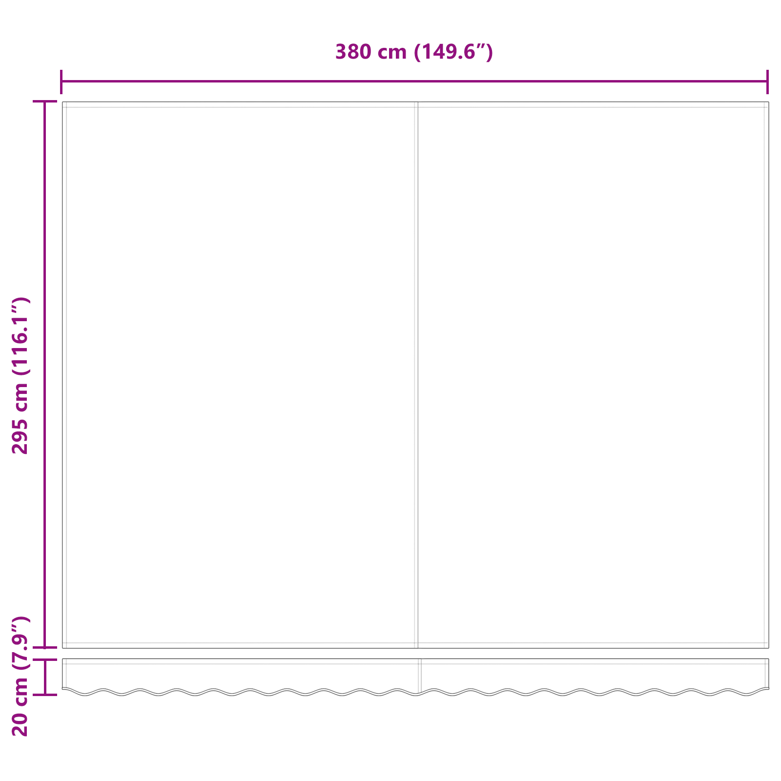 Marchiza manuală retractabilă Alb 400x300 cm, Material de schimb pentru marchiza pentru cadru de 4x3 m Alb GartenMobel Dekor