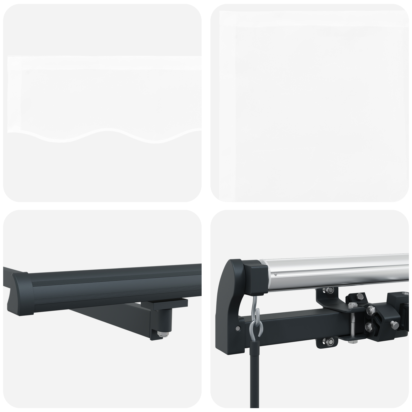 Marchiza manuală retractabilă Alb 400x300 cm, Material de schimb pentru marchiza pentru cadru de 4x3 m Alb GartenMobel Dekor