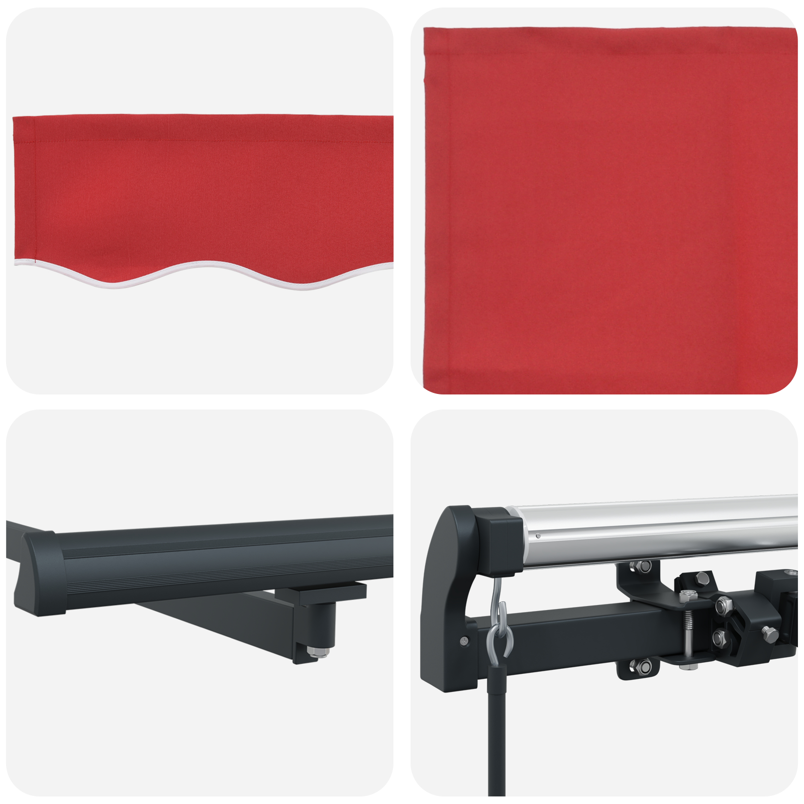 Marchiză manuală retractabilă Roșie 400x300 cm, Țesătură de schimb pentru marchiză pentru cadru de 4x3 m Roșie GartenMobel Dekor